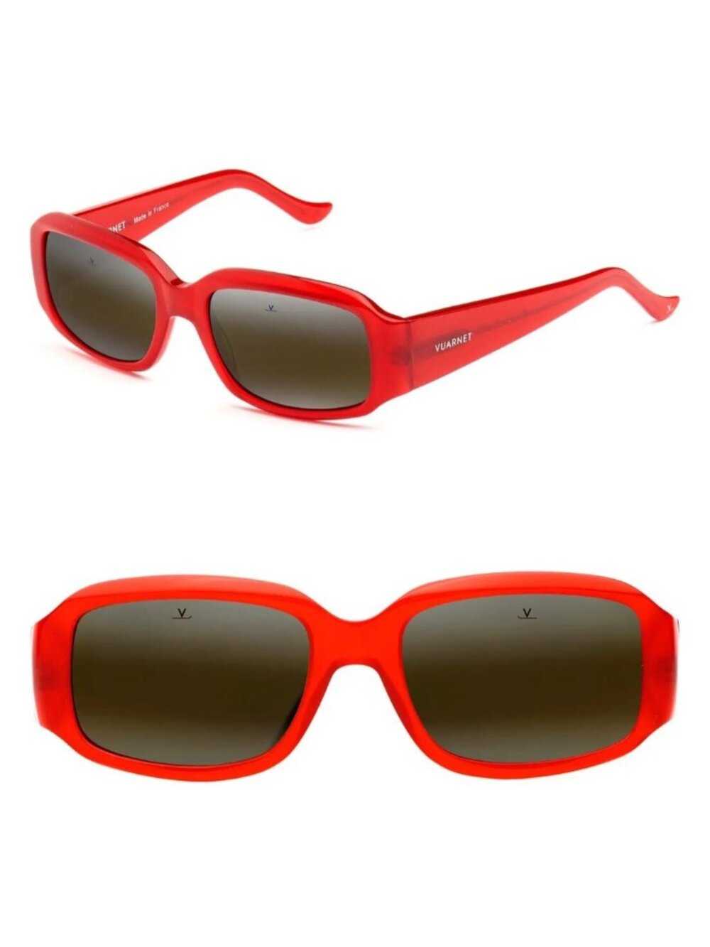 Vuarnet Resort VL2201 0006 55mm Rectangle Alpine Sunglasses Red - Skilynx Lenses